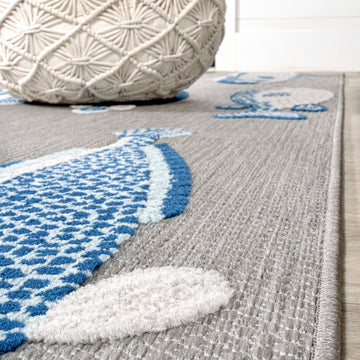 Algarve Modern Fish High-low Indoor/outdoor Area Rug